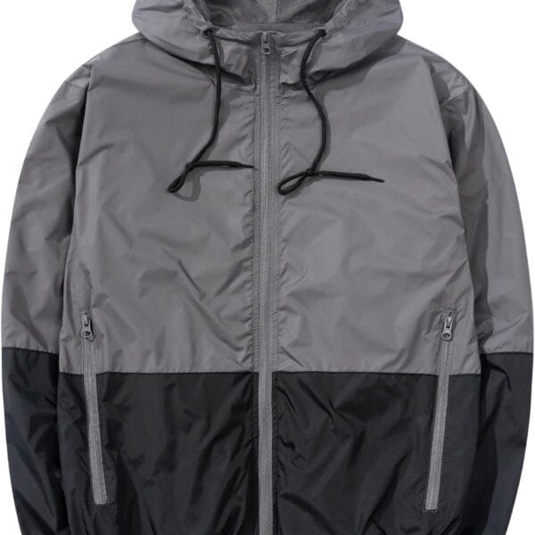 Men's Lightweight Windbreaker Jackets Outdoor Hooded Pocket Raincoat Jacket