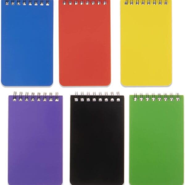 QiCheng 6pack Pocket Notebook Small Notepad Pocket Notepad Small Spiral Notebooks 3X5Inches (6)
