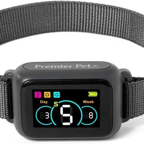 Premier Pet Dog Bark Collar- Waterproof - Rechargeable Digital Bark Collar Anti Barking Collar with 5 Adjustable Sensitivity Levels Dogs