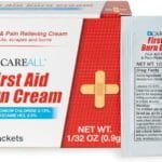 CareALL First Aid Burn Relief Cream 0.9g Packets (Pack of 25) Pain Relieving First Aid Cream for Temporary Relief of Pain from Minor Burns, Cuts, and Scrapes. Prevents Infection