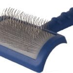 Show Tech Tuffer Than Tangles Slicker Brush for Dog Grooming with Long, Soft Pins, Medium Size, Perfect for Doodle Breeds, Angled Pins for Dematting, Remove Undercoat, Comfort Grip Handle
