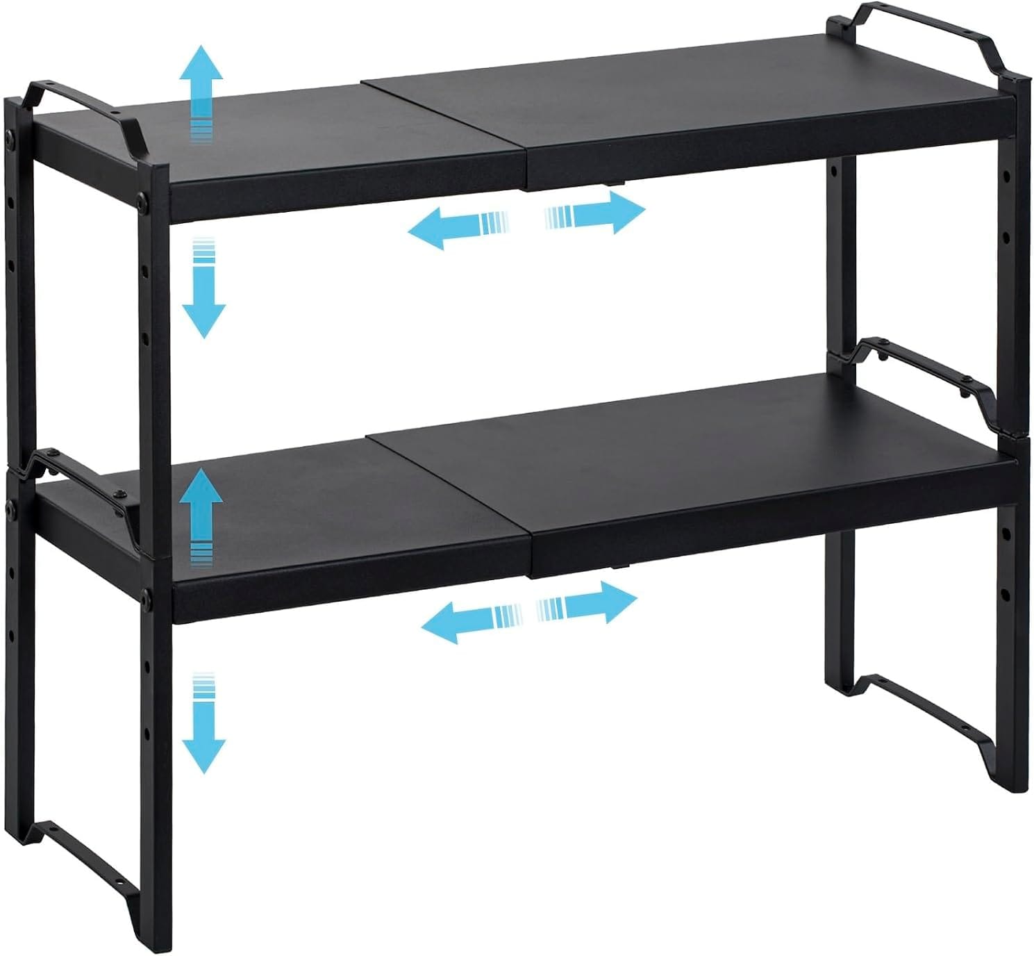 2 Pack Expandable Cabinet Countertop Shelves, Stackable Shelves Organizers For Kitchen Cabinet Countertop Storage, Adjustable Counter Cupboard Pantry Organizer Shelf Rack Stand, Length:20.5" 2 Pack Expandable Cabinet Countertop Shelves, Stackable Shelves Organizers For Kitchen Cabinet Countertop Storage, Adjustable Counter Cupboard Pantry Organizer Shelf Rack Stand, Length:20.5"