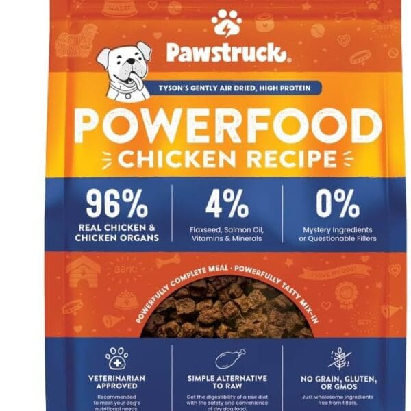 Pawstruck Air Dried Dog Food with Real Chicken, Grain-Free, Made in USA, Non-GMO & Vet Recommended, High Protein Limited Ingredient Full-Feed for All Breeds & Ages, 2lb Bag
