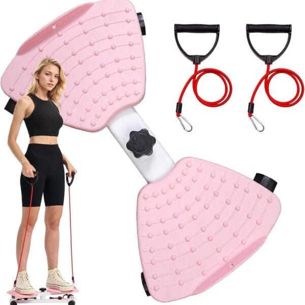 Waist Twister Machine with Resistance Bands - 300 lbs Weight Capacity, Non-Slip Twist Board, Noiseless Ab Twister for Belly Fat Loss, Home Gym Equipment for Women/Men