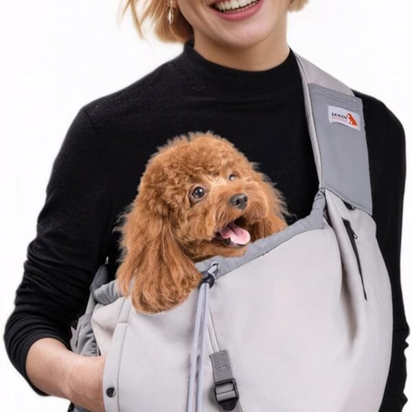 Dog Carrier Sling,Dog Carriers for Small Dogs & Cats Up to 20lbs,Puppy Carrying Backpack Pet Purse with Pockets,Adjustable Shoulder Strap,Hands Free for Travel (Grey)