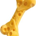 Nylabone Cheese Bone Power Chew Toy for Dogs, Cute Dog Toys for Aggressive Chewers, Cheese Flavor, Medium Dogs - Up to 35 lbs, 1 Count