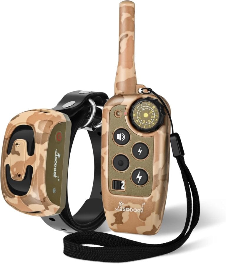 Electric Shock Collar - Dog Training Collar with Remote 2000ft, Waterproof Dog Shock Collar for Medium Large Dogs with Strong Vibration&Beep, Rechargeable E Collar with 2 Collar Straps (Desert Camo)