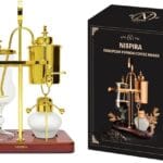Nispira Belgium Royal Family Balance Syphon Unique Gravity Vintage Coffee Maker Vacuum Brewing System Gold 500 ml