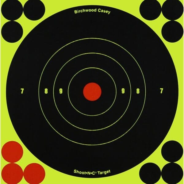 Birchwood Casey Bull's-Eye Reactive Targets - Highly Visible Instant Feedback Self-Adhesive Shooting Targets