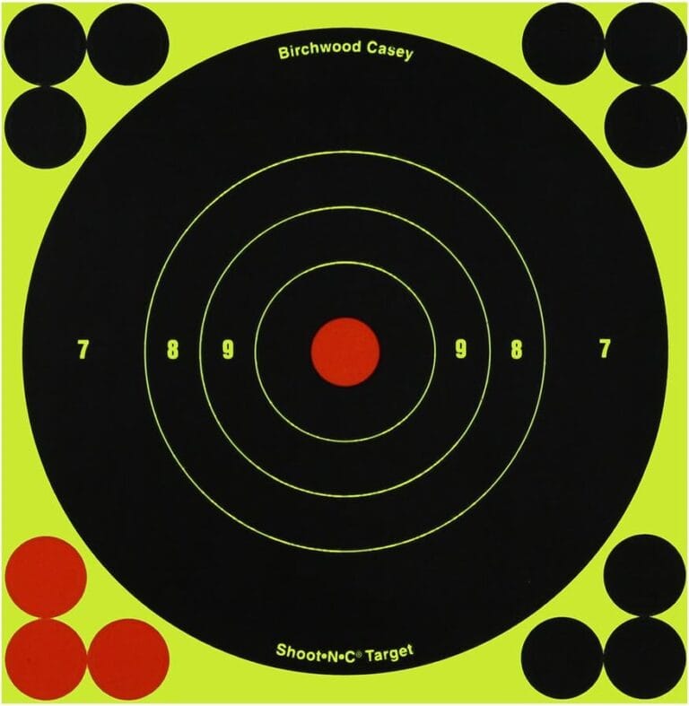 Birchwood Casey Bull's-Eye Reactive Targets - Highly Visible Instant Feedback Self-Adhesive Shooting Targets