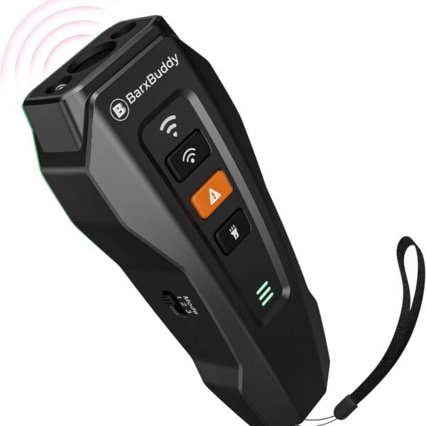 BarxBuddy 2nd Gen Dog Bark Deterrent Devices | Long Range Ultrasonic | Bark Collar Alternative | Dog Training Indoor/Outdoor | Rechargeable Anti Bark Device for Dogs (Black)