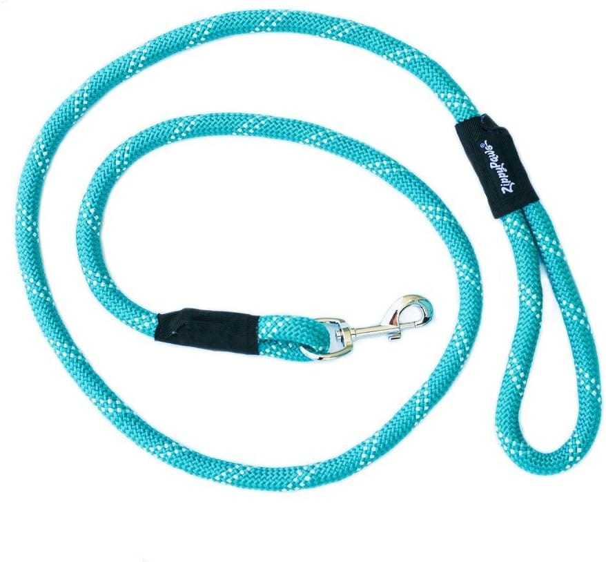 ZippyPaws Climbers Rope Heavy Duty Dog Leash Thick Leashes For Large Breed Dogs, Durable 2/3'' Climbing Rope, 6 Feet Long, Comfortable Woven Design, Tested Strength Over 3000 Lbs Teal ZippyPaws Climbers Rope Heavy Duty Dog Leash - Thick Leashes for Large Breed Dogs, Durable 2/3'' Climbing Rope, 6 Feet Long, Comfortable Woven Design, Tested Strength Over 3000 lbs - Teal