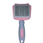 Pet Self Cleaning Slicker Brush, Skin Friendly Deshedding Grooming Tool for Shedding & Haired Pets, 3 Colors Available Pink, Blue and Purple (Pink)