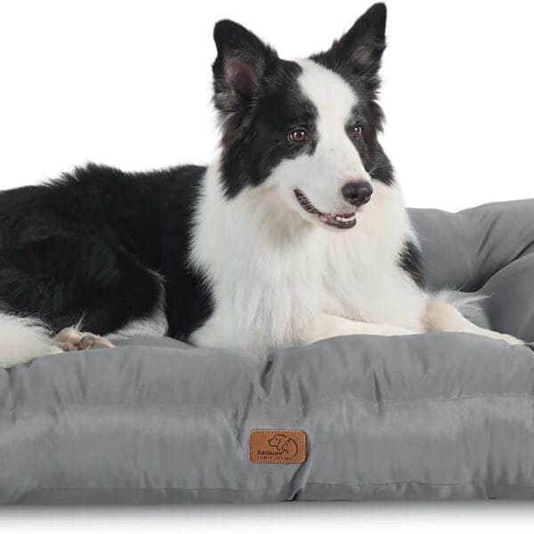 Bedsure Dog Beds Large Sized Dogs - Washable Pet Bed Mattress with Oxford Fabric, Pet Pillow Cushion for Crate, Grey Dog Mat Outdoor, 36x27x4, Grey