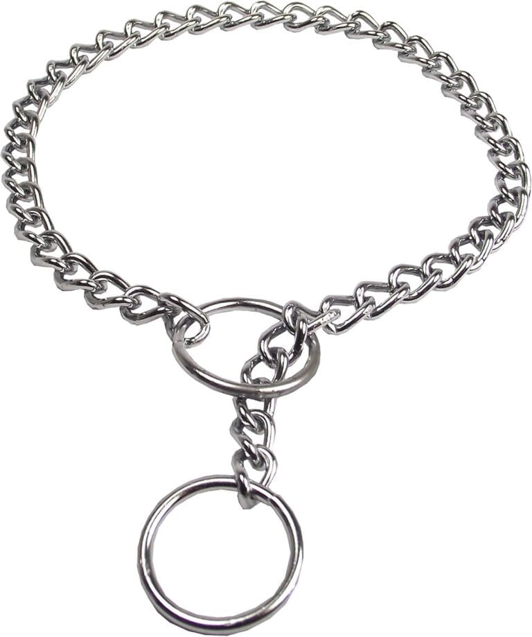 Hamilton Metal Slip Link Choke Chain Dog Collar, Extra Fine 1.5mm x 12"
