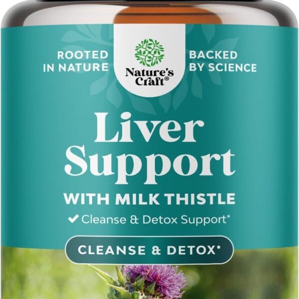 Natures Craft Milk Thistle Supplement for Liver Cleanse Detox & Repair