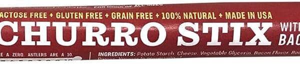 yaky CHURRO Himalayan Cheese Treats | Lactose Free - Gluten Free - Grain Free | USA Made | for All Breeds | 1 x 10 inch Churro | Real Bacon Flavor