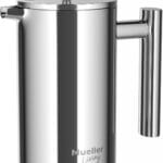 MuellerLiving French Press Coffee Maker 20oz, Stainless Steel French Press Coffee, 4 Filter Heat Resistant Double Insulated, Rust-Free, Food Grade, Dishwasher Safe Coffee Pot