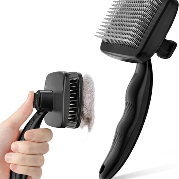 Pecute Self-Cleaning Slicker Brush for Dogs, Cats, Lightweight Dog Brush for Shedding Massaging Grooming, Cat Brush Gently Removes Loose Fur Undercoat for Small Dogs Cats Rabbits of All Hair Types