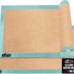 GORILLA GRIP Reusable Nonstick Silicone Baking Mat, 2 Pack, BPA-Free Oven Safe Food Liner, For Cookie Sheets, Toaster Ovens, Easy Clean Kitchen Pastry Mats, 11.75x8.25, Small Quarter Sheet Size, Mint
