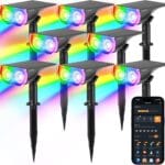 Linkind Smart Solar Spot Lights Outdoor SL5C, Solar Lights Outdoor Spotlight Color Changing APP/Voice Control Landscape Lighting, IP67 Halloween Decorations for Yard, Garden, Pathway(8 Pack)