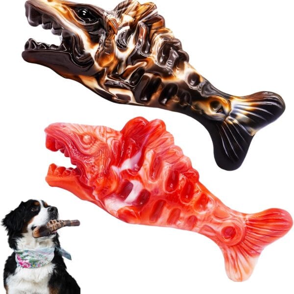 Tough Dog Toys for Aggressive Chewers 2 Pack, Indestructible Dog Toys to Keep Them Busy, Beef Flavor Nylon Dog Chew Toys for Large Dogs