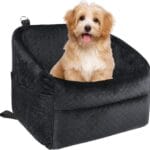 Dog Car Seat for Small/Medium Dogs, Upgrade Dog Booster Seat,Detachable and Washable Pet Car Seats with Thick Cushion Safety Leash and Storage Pockets(Black)