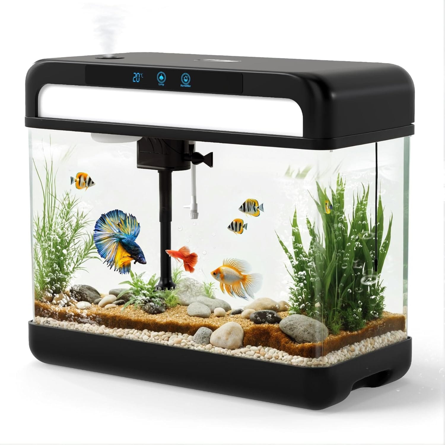 Fish Tank Aquarium 3 Gallon, Smart Aquarium Kits Silent Water Pump,Self Cleaning System,7 Color Lights,Temperature Display, Aromatherapy, Advanced Filtration Fish Tank Aquarium 3 Gallon, Smart Aquarium Kits - Silent Water Pump,Self Cleaning System,7 Color Lights,Temperature Display, Aromatherapy, Advanced Filtration