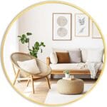 Fabuday Round Gold Mirror for Wall - 20 Inch Circle Mirror for Bathroom, Living Room Decor, Metal Golden Framed Small Circular Mirror
