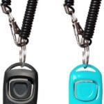 Pet Training Clicker Whistle with Wrist Strap - Dog Training Clickers (Black + Blue)
