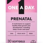 One A Day Prenatal Vitamins- Folic Acid, Iron, Omega- 3 (DHA), Pregnancy Vitamins for Women, Prenatal Multivitamin for Mom and Baby Support, Pregnancy Must Haves 30 Ct (Packaging May Vary)