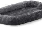 MidWest Homes for Pets QuietTime XS Dog Bed  Gray Faux Fur Bolster, Ultra-Soft and Machine Washable, Fits 22-Inch Crates and Carriers, for Small Dogs and Cats