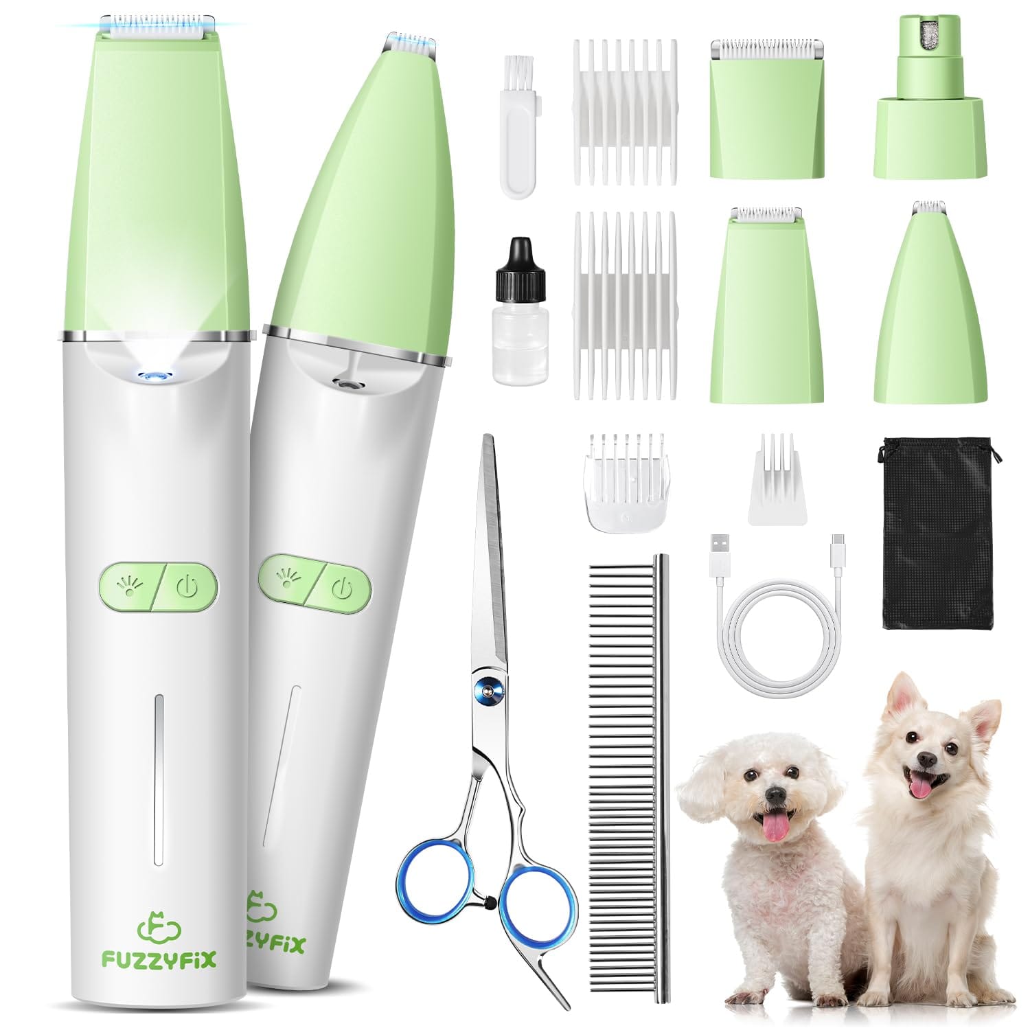 Dog Grooming Kit with LED Light, Low Noise Rechargeable 4 in 1 Pet Clippers for Matted Hair, Cordless Electric Cat Paw Trimmer Dog Nail Grinder, Grooming Supplies for Cat and Small Dogs Dog Grooming Kit with LED Light, Low Noise Rechargeable 4 in 1 Pet Clippers for Matted Hair, Cordless Electric Cat Paw Trimmer Dog Nail Grinder, Grooming Supplies for Cat and Small Dogs