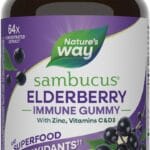 Natures Way Sambucus Elderberry Immune Support Gummies for Kids & Adults* with Black Elderberry Extract, Vitamin C, Vitamin D3, and Zinc, 60 Gummies (Packaging May Vary)