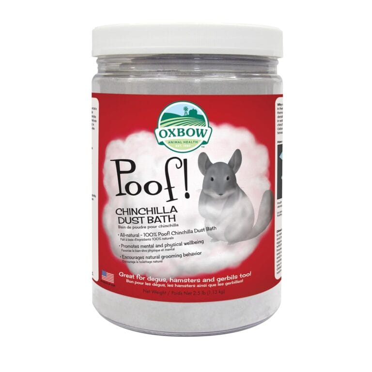 Oxbow POOF! Chinchilla Dust Bath,100% Natural Blue Beauty Dust for Chinchillas, Degus, Gerbils, and Hamsters, Small Animal Grooming, Natural Dusting Powder, 2.5 lbs Jar