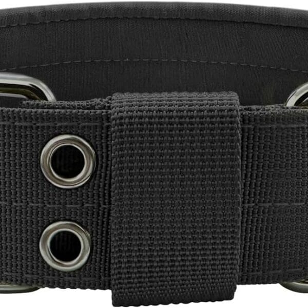 Heavy Duty Dog Collar for Large Dogs, Tactical Dog Collars with Metal Buckle & D Ring, 1.5" Width Thick Adjustable Nylon Collar for Medium Dogs, Black/M