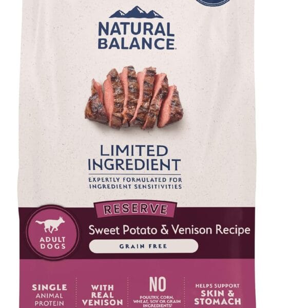 Natural Balance Limited Ingredient Adult Grain-Free Dry Dog Food, Reserve Sweet Potato & Venison Recipe, 22 Pound (Pack of 1)