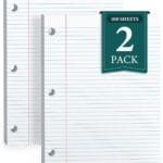 Loose Leaf Paper, Notebook Paper, 8 x 10.5 College Ruled Paper, 3 Hole Punch Binder Paper, Lined Paper for 3 Ring Binders, College Ruled Paper, 100 Sheets/Pack Filler Paper (2 Pack)