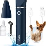 Casfuy Cordless Hair Trimmer, Low Noise Grooming Clipper for Dogs Cats & Small Pets, USB Rechargeable, Double Blades for Trimming Hair Around Paws, Eyes, Ears, Face, Rump