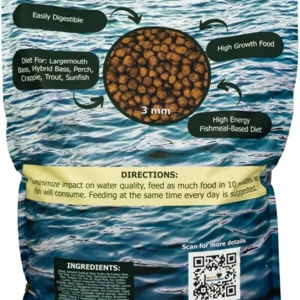 Natural Waterscapes Game Fish Food Variety | Pond and Lake Fish Food Pellets | 22 lb Bag | Feed to Bass, Bluegill, Trout, Catfish, tilapia | Floating Pellets