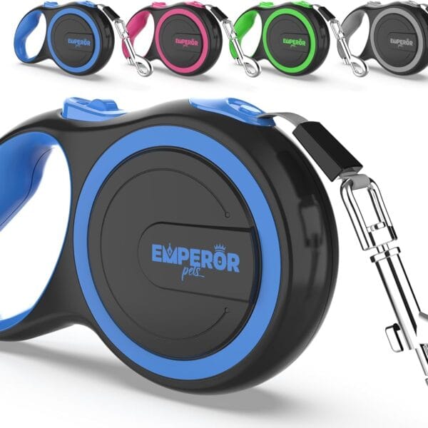 Emperor Pets 26 ft Retractable Dog Leash Large Dogs - Up to 110lbs, Heavy Duty Leash Retractable 26 ft, Dog Leashes for Large Breed Dogs -BL26