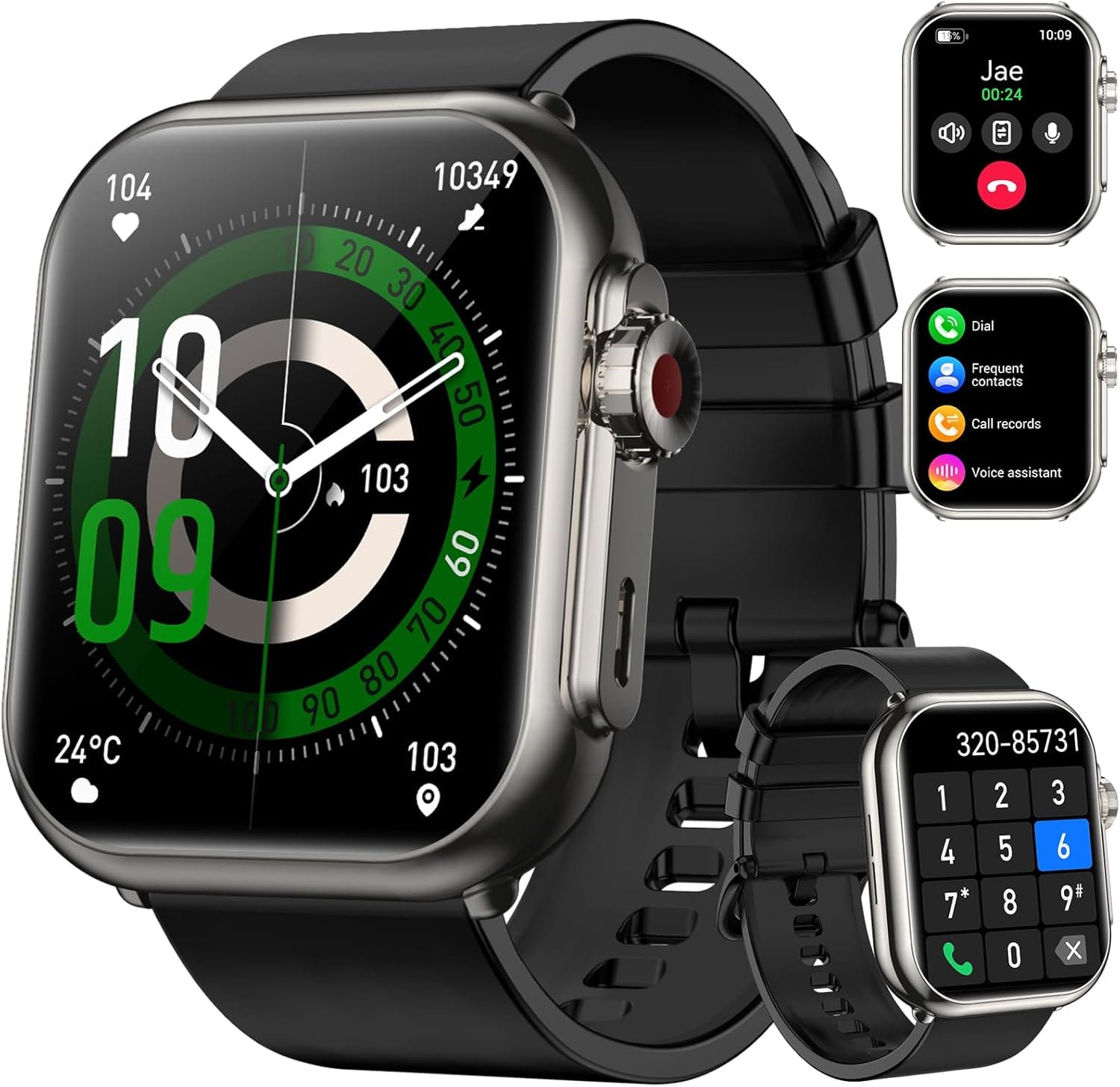 Smart Watch with Bluetooth Call, 1.85'' HD Smart Watches for Men Women, Fitness Tracker with Heart Rate/Sleep Monitor, 110+ Sport Modes, IP68 Waterproof, High-capacity Battery for Android iOS (Black) Smart Watch with Bluetooth Call, 1.85'' HD Smart Watches for Men Women, Fitness Tracker with Heart Rate/Sleep Monitor, 110+ Sport Modes, IP68 Waterproof, High-capacity Battery for Android iOS (Black)