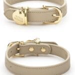 NINA WOOF Copenhagen Leather Dog Collar - Handmade with Vegan Soft Leather Round Padded Collar with Adjustable Buckle for Extra Small, Small, Medium, and Large Dogs - Color Beige, Extra Small