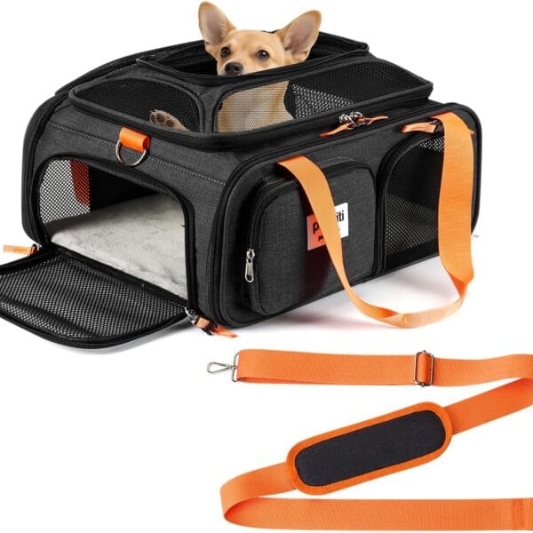 17x13x8 Frontier Allegiant Airlines Approved top Expandable pet Carrier for Extra-Small Dog/Small cat,Weight up to 5 lbs,Length Shorter Than 16''