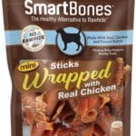 SmartBones Mini Chicken-Wrapped Sticks For Dogs With Real Peanut Butter, Rawhide-Free Dog Chew, 15 count