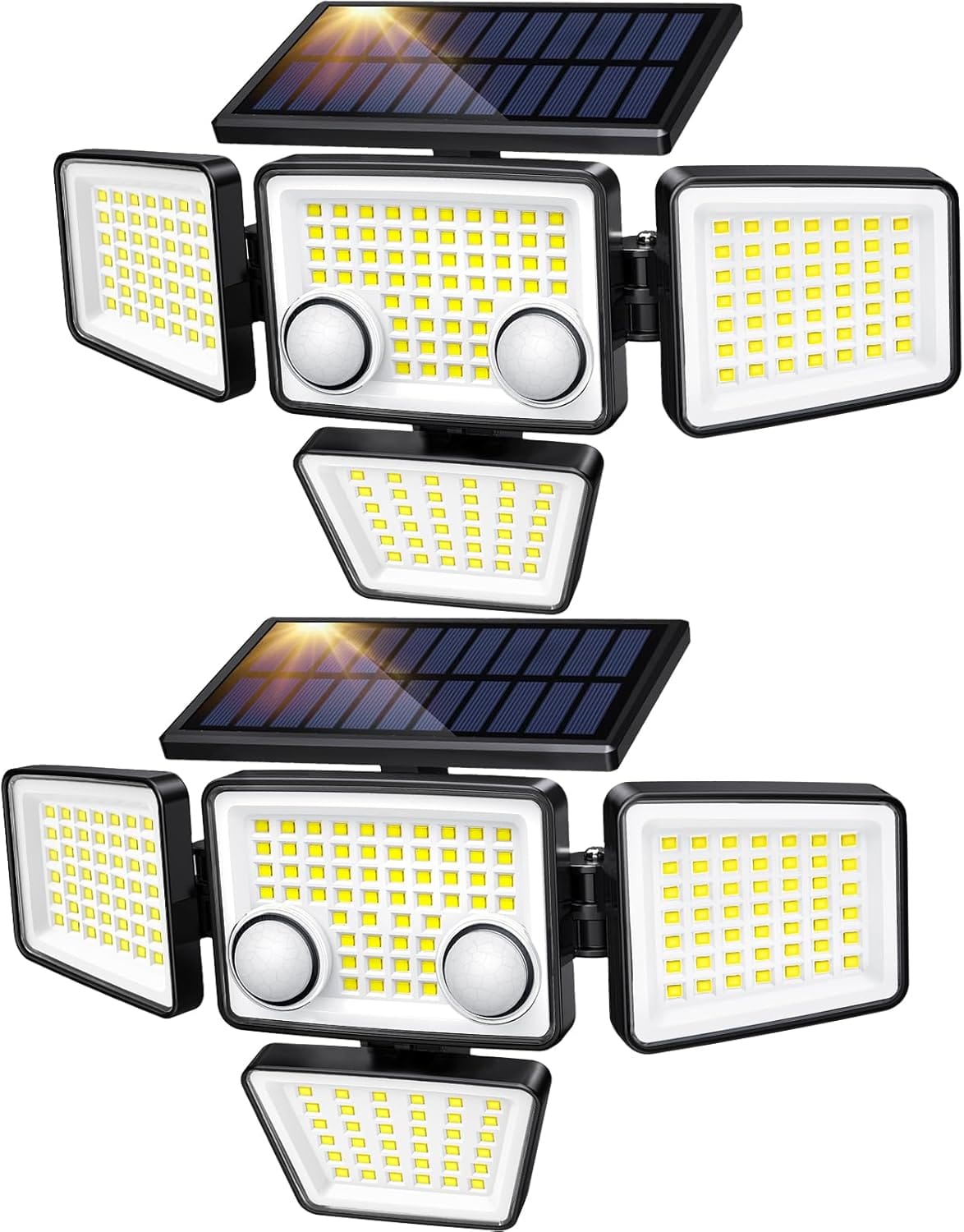 Solar Outdoor Lights 3000LM 188 LED Motion Sensor Outdoor Lights, 4 Heads Security Light,IP65 Waterproof, Easy Install,270Wide Angle Flood Wall Light With 3 Modes For Backyard Yard (2 Pack) Solar Outdoor Lights - 3000LM 188 LED Motion Sensor Outdoor Lights, 4 Heads Security Light,IP65 Waterproof, Easy Install,270Wide Angle Flood Wall Light with 3 Modes for Backyard Yard (2 Pack)