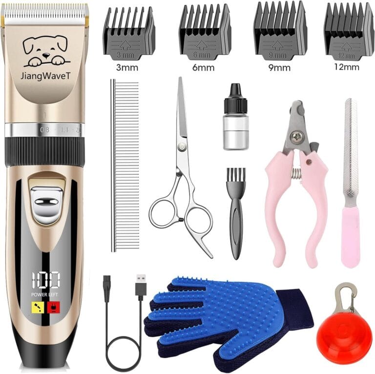 Dogs Hair Trimmer, Dogs Shaver Clippers Grooming Kit - Low Noise Cordless Rechargeable Dog & Cat Horses Clippers, Heavy Duty, Quie