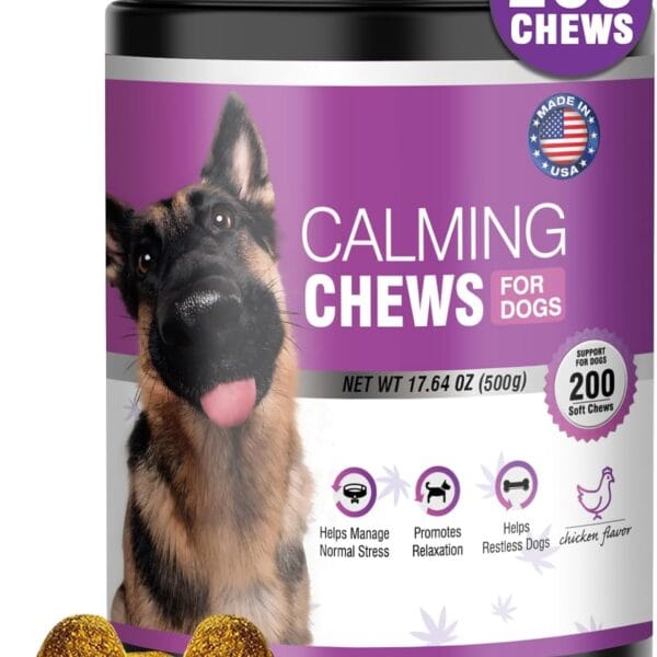 Hemp Calming Chews for Dogs 200pc Dog Calming Treat and Bites with Hemp Oil - Anxiety and Stress Relief Treats for Dogs Puppy Melatonin Sleep Aid Calm Dog with Noise,Thunder,Barking,Separation,Chewing