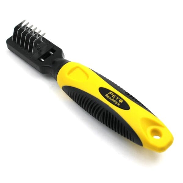 Pet Republique Dematting Tool for Dogs  Matt Splitters for Dogs, Cats, Rabbits, Long Haired Breed Pets  Effective Mat Remover, De-Matting Comb, or Dematter - Rake Super-Sharp Teeth Design
