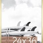 MCS Foundation 24x36 Poster Frame Traditional Brass, Vertical & Horizontal Wall Hanging Large Picture Frame for Photos, Posters & Art Prints (1-Pack)